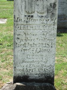 Mary daughter of Peter and Eliza Hunter d April 29, 1851