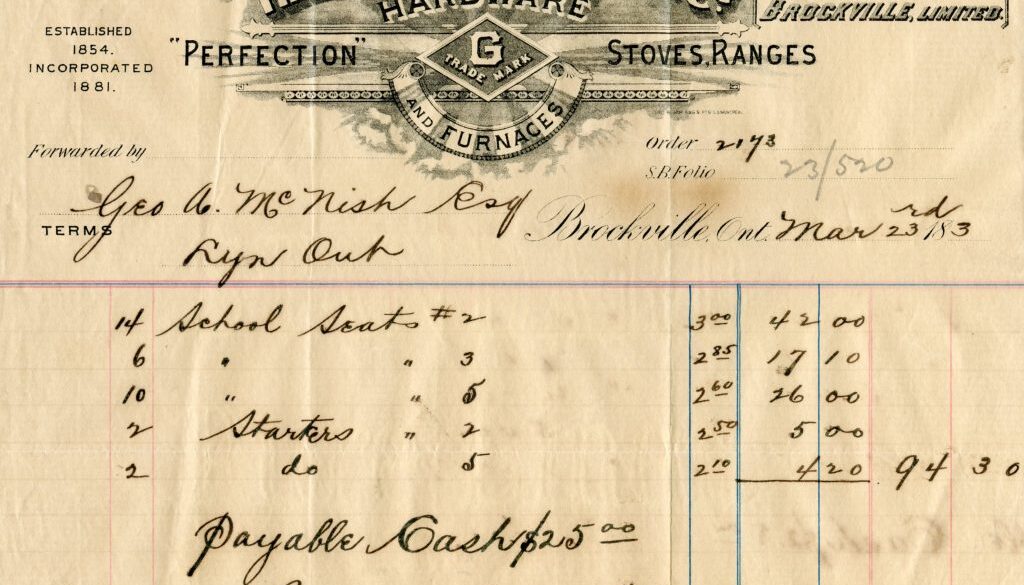 Invoice for school seats 1893 (1)
